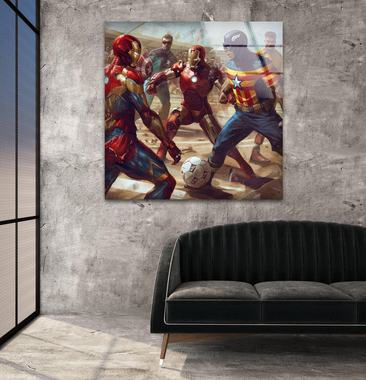 Avengers Fußball-Wandkunst aus Glas