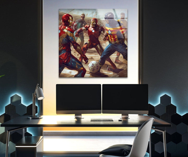 Avengers Fußball-Wandkunst aus Glas
