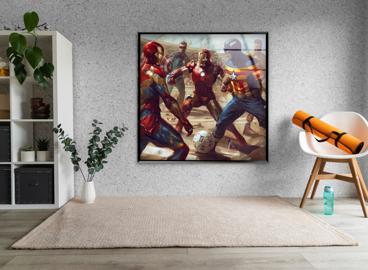 Avengers Fußball-Wandkunst aus Glas
