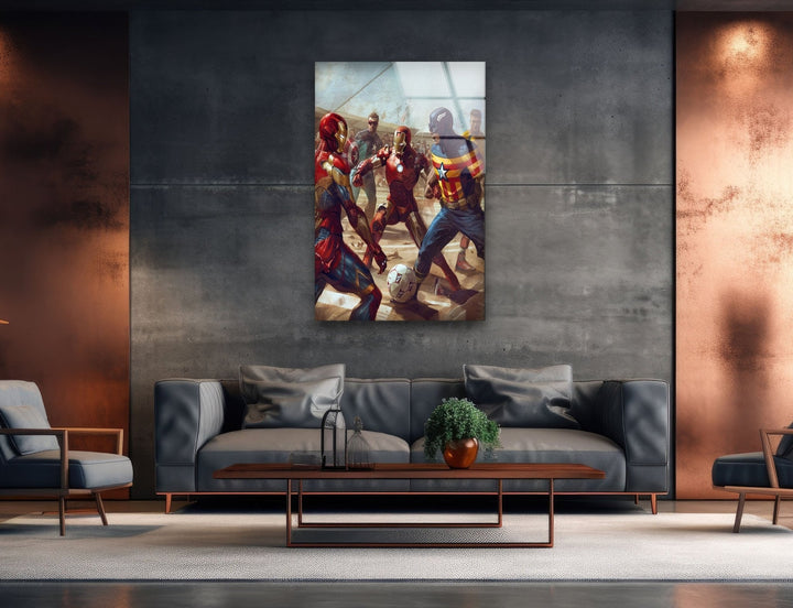 Avengers Fußball-Wandkunst aus Glas