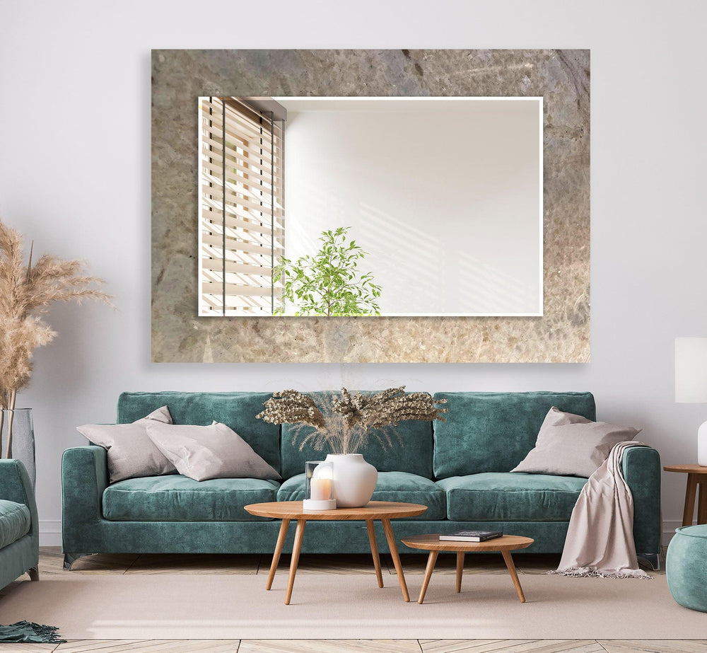 Brown Abstract Wall Mirror Round Mirror
