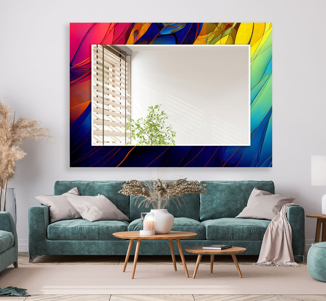Regenbogen-Prismen-Glas-Wandspiegel – Kräftiges, farbenfrohes Akzentdesign 