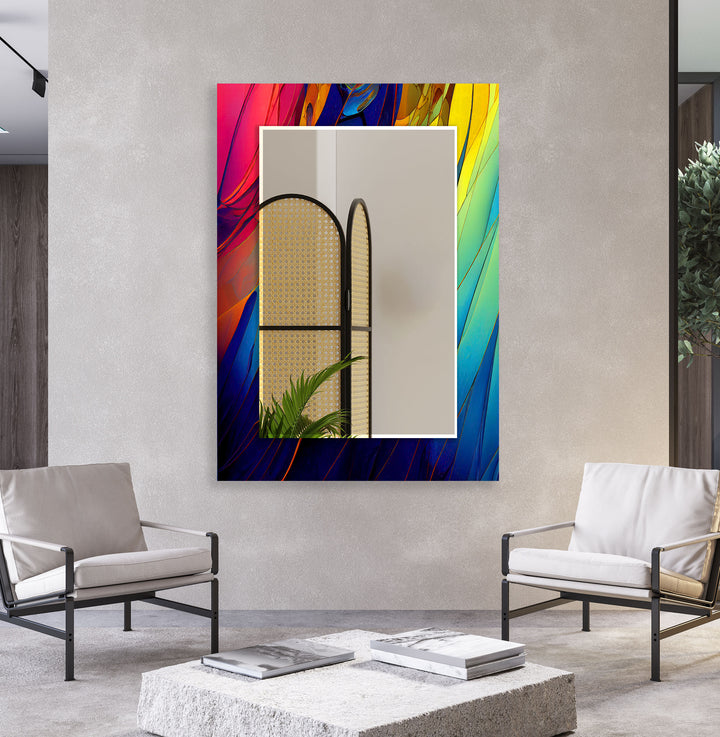 Regenbogen-Prismen-Glas-Wandspiegel – Kräftiges, farbenfrohes Akzentdesign 