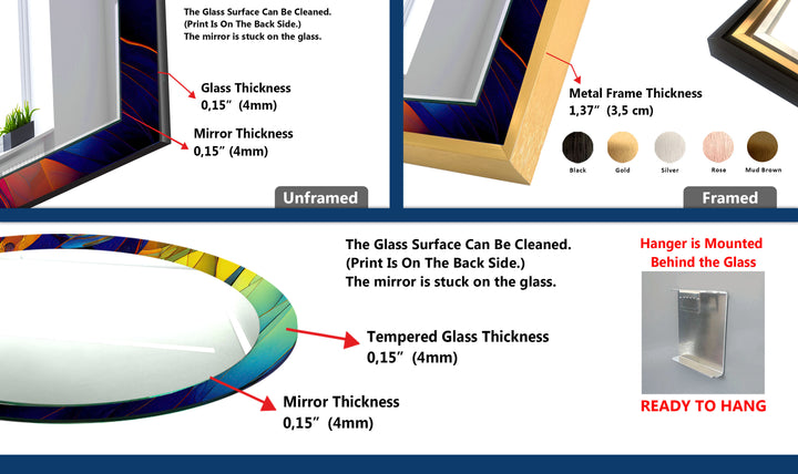 Regenbogen-Prismen-Glas-Wandspiegel – Kräftiges, farbenfrohes Akzentdesign 