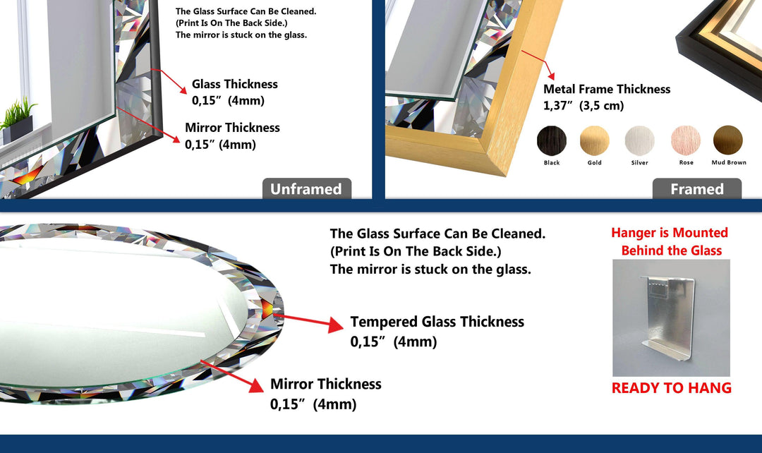 Diamond Effect Big Wall Mirror