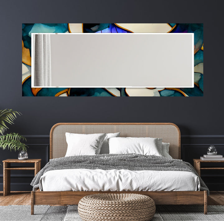 Purple and Green Abstract Wall Mirror Huge Mirror

