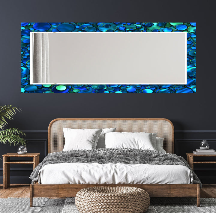Ocean Blue Mosaic Wall Mirror Square Mirror
