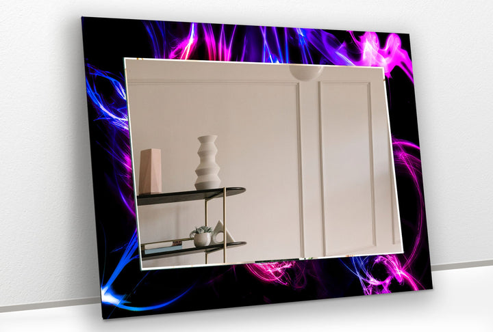 Colored Neon Lines Wall Mirror Gold Wall Mirror
