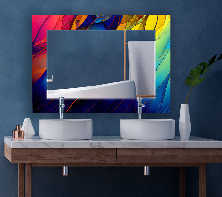 Regenbogen-Prismen-Glas-Wandspiegel – Kräftiges, farbenfrohes Akzentdesign 