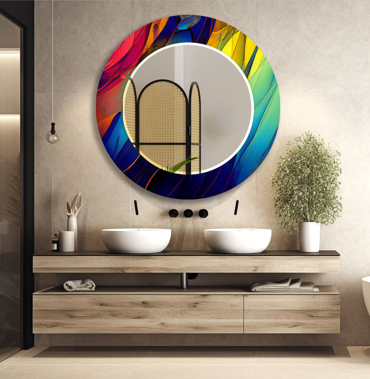 Regenbogen-Prismen-Glas-Wandspiegel – Kräftiges, farbenfrohes Akzentdesign 