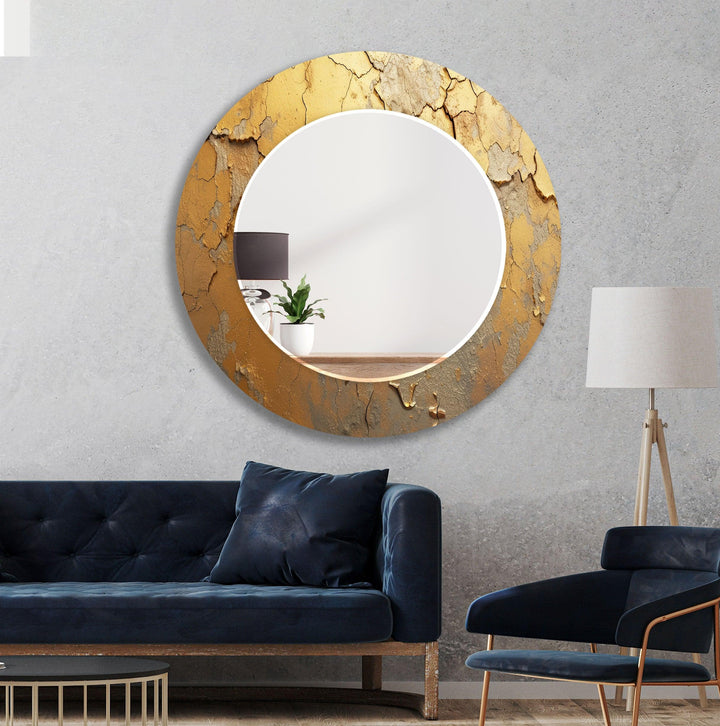 Gold Abstract Cracked Wall Mirror long mirror
