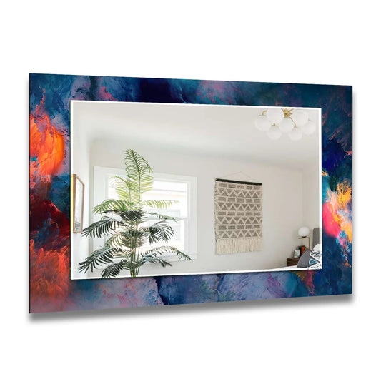 Galaxy Swirl Glass Wall Mirror – Abstract Cosmic Color Accent - MyPhotoStation