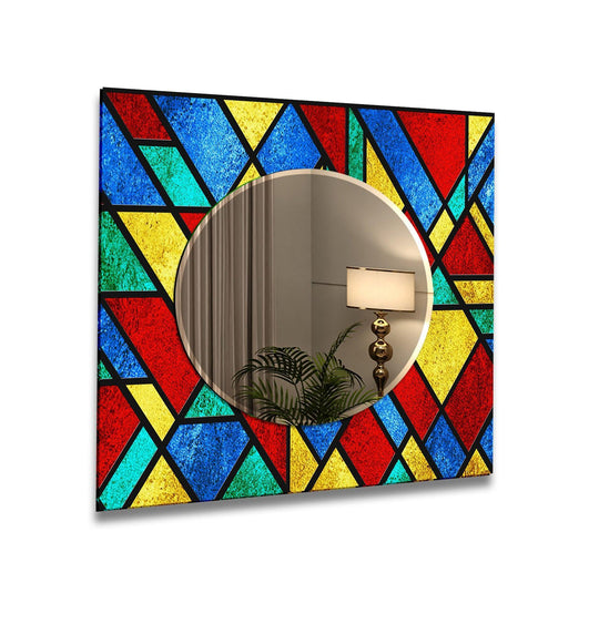 Red Yellow and Blue Wall Mirror Long Wall Mirror
