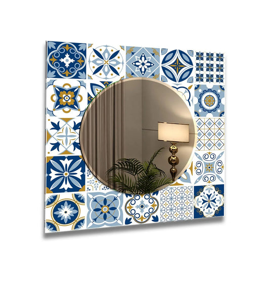 Blue and White Wall Mirrors gold wall mirror
