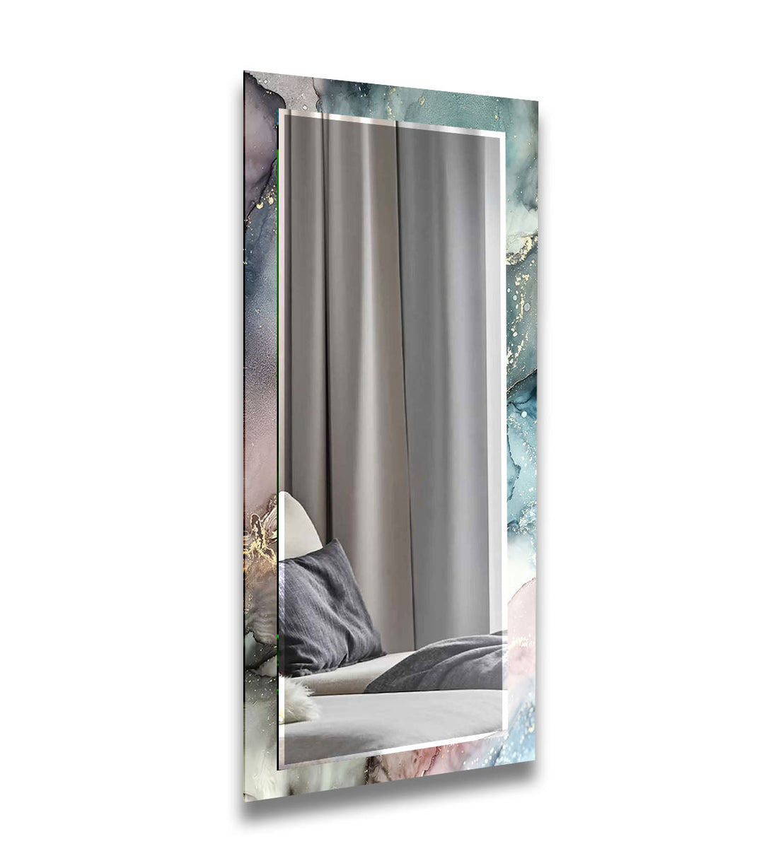 Gray White Abstract Wall Mirror Abstract Mirror
