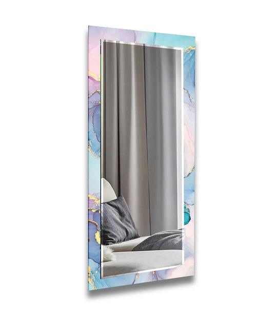 Light Pink & Blue Wall Mirror Blue Mirror
