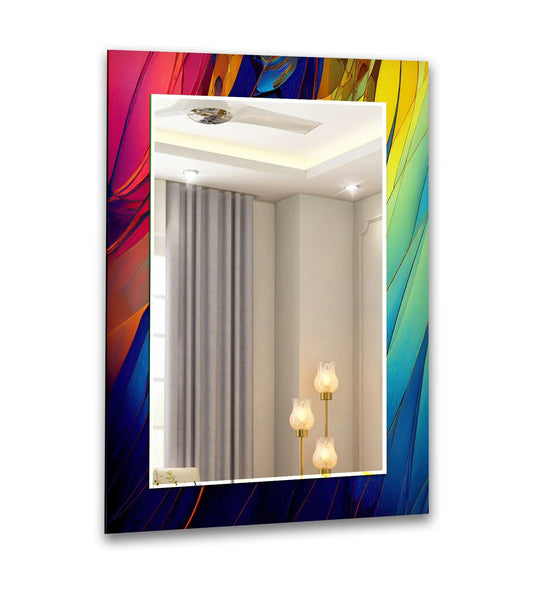 Rainbow Prism Glass Wall Mirror – Bold Colorful Accent Design - MyPhotoStation