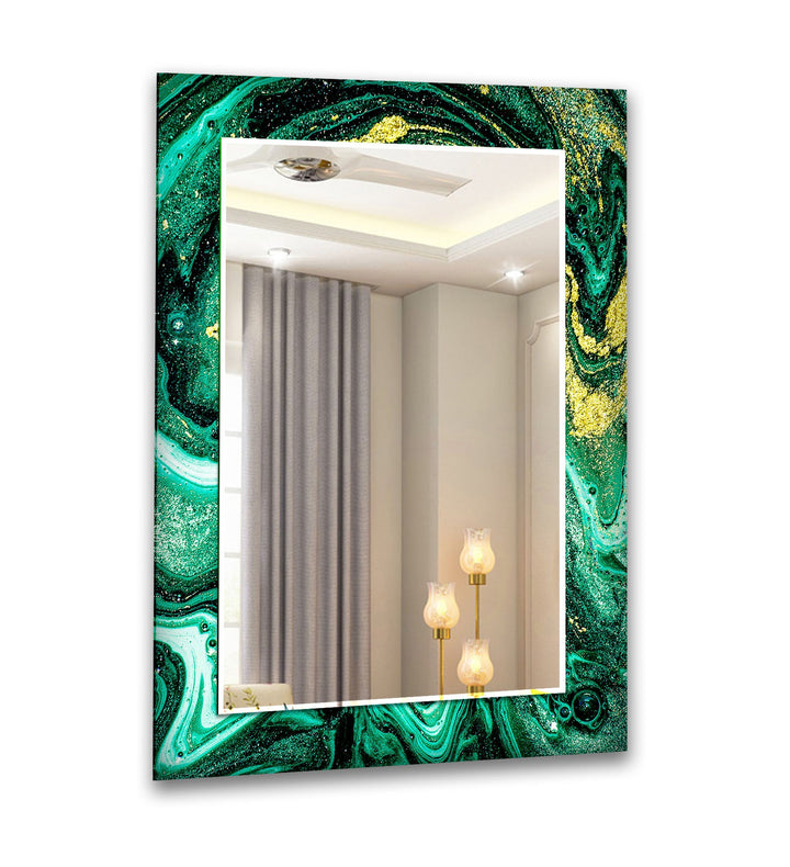 Green Epoxy Design Wall Mirror Long Wall Mirror
