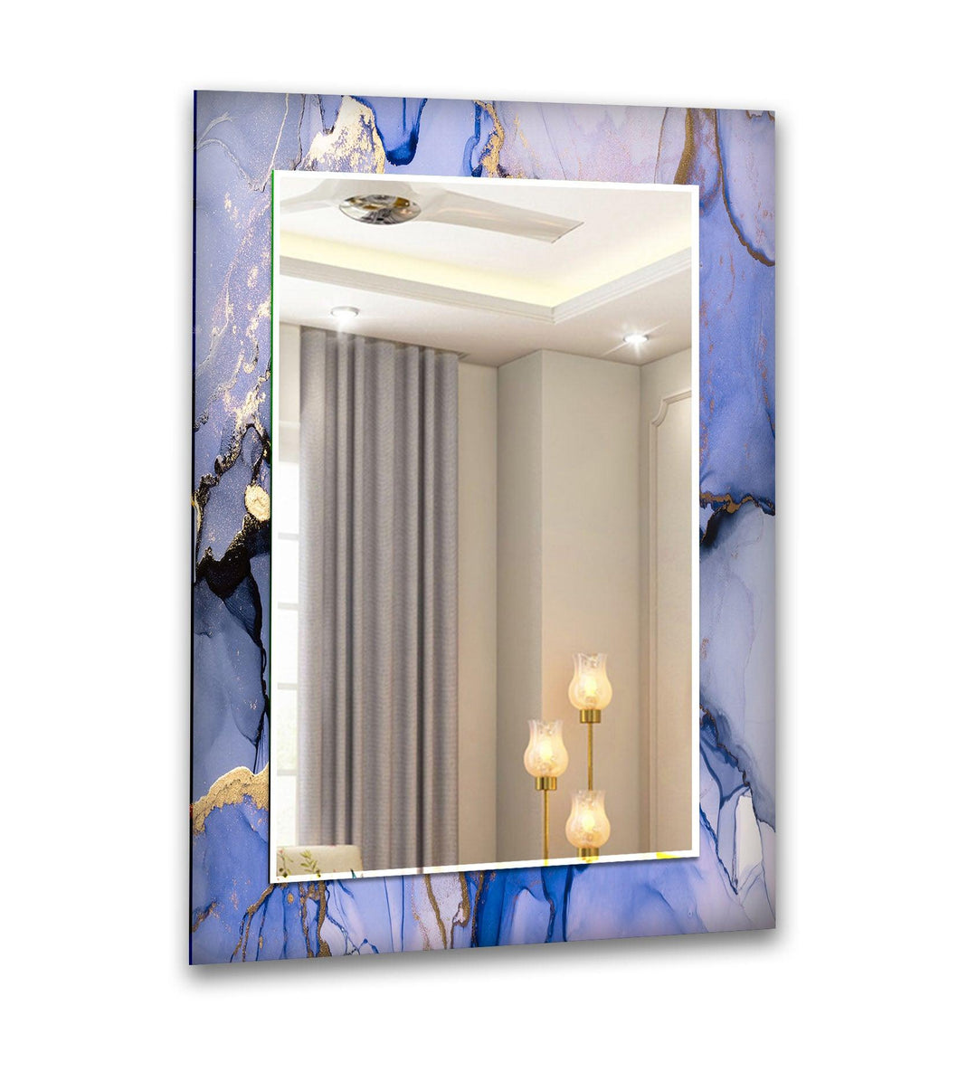 Purple and Gold Marble Wall Mirror Stained Glass Wall Mirror

