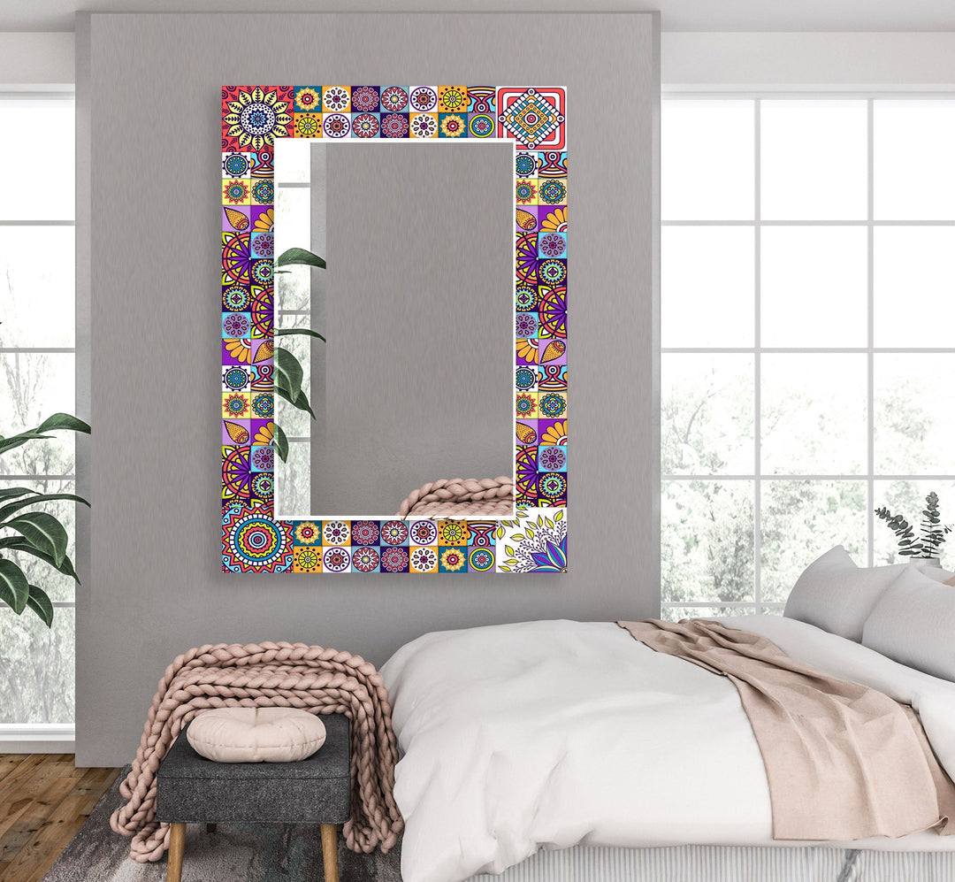 Multipattern Mosaic Wall Mirror Large Wall Mirror
