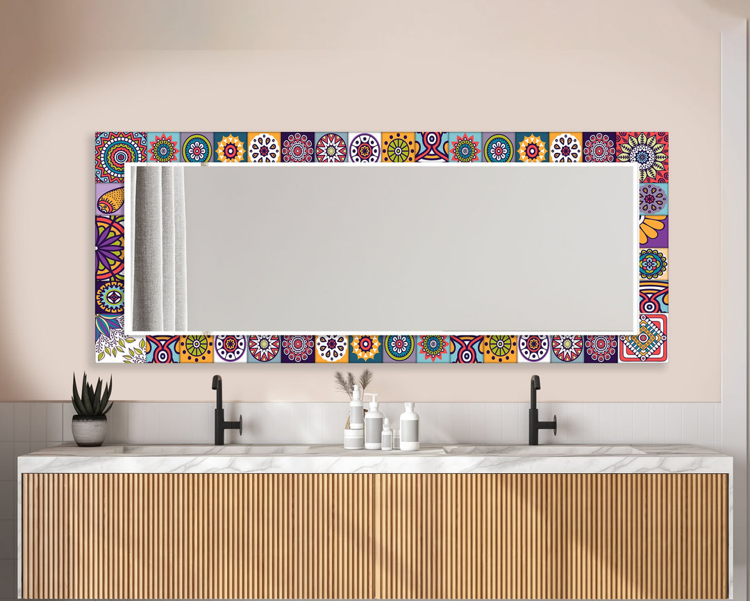Multipattern Mosaic Wall Mirror Decorative Wall Mirror
