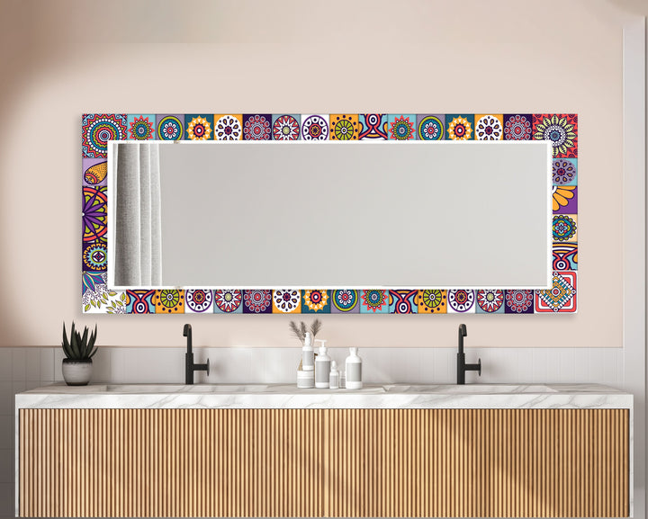 Multipattern Mosaic Wall Mirror Decorative Wall Mirror
