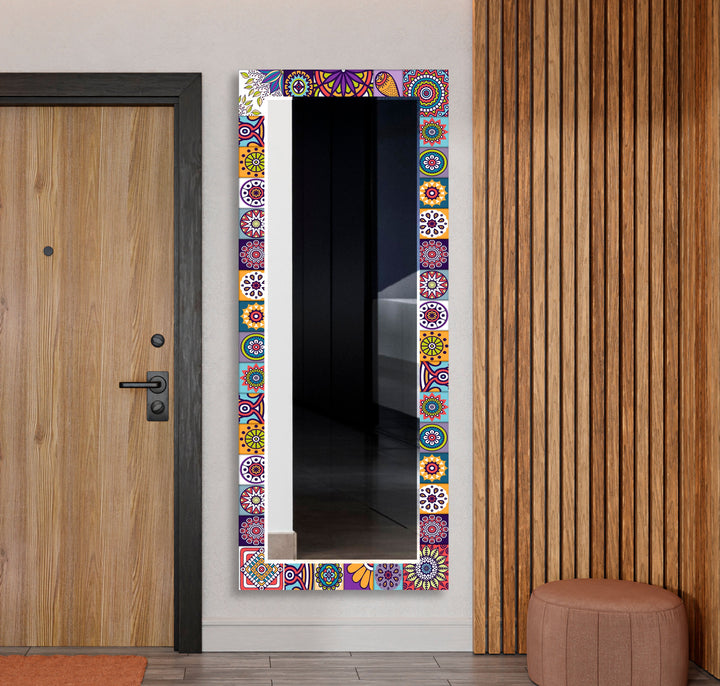 Multipattern Mosaic Wall Mirror Entryway Mirror
