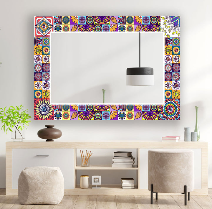 Multipattern Mosaic Wall Mirror Bedroom Mirror

