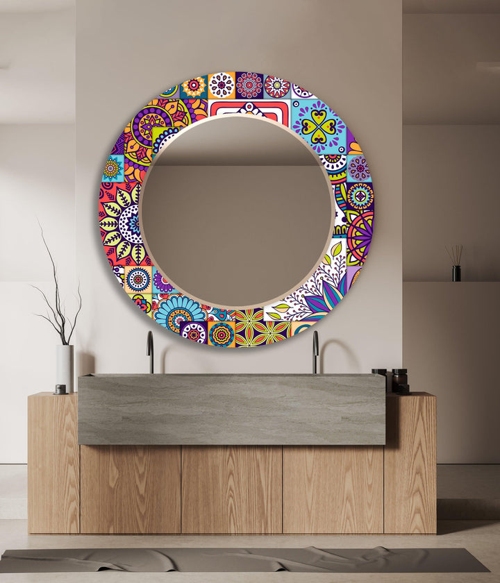 Multipattern Mosaic Wall Mirror Long Mirror
