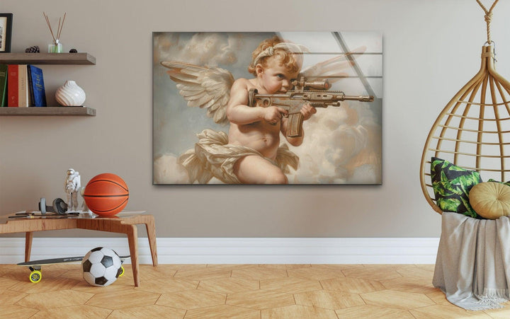 Baby Angel Glas Wandkunst