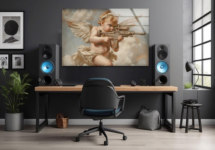 Baby Angel Glas Wandkunst