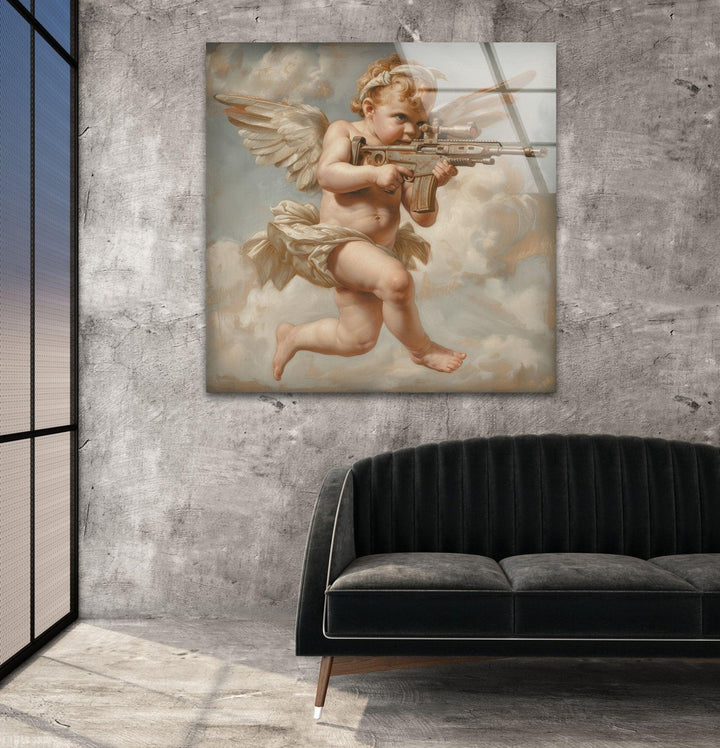 Baby Angel Glas Wandkunst