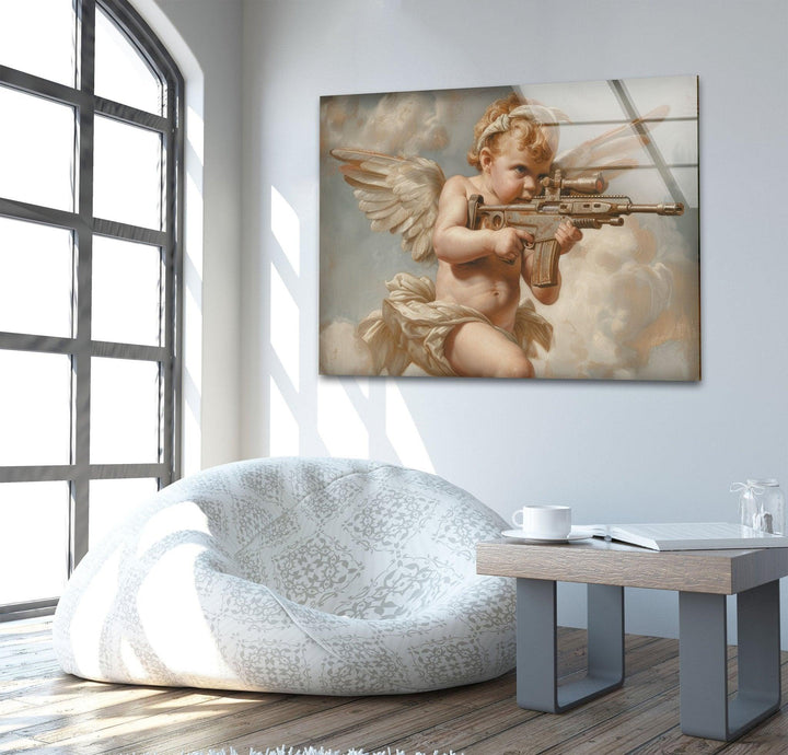 Baby Angel Glas Wandkunst