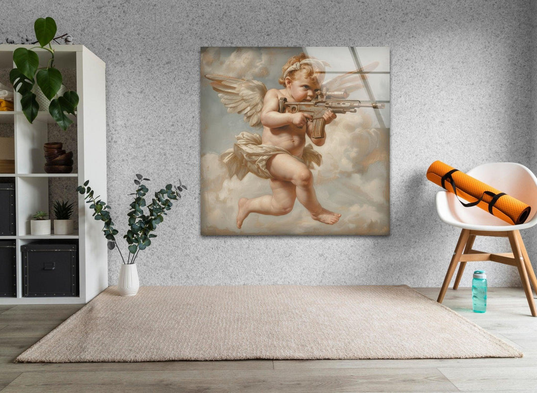 Baby Angel Glas Wandkunst
