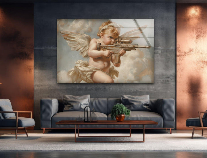 Baby Angel Glas Wandkunst