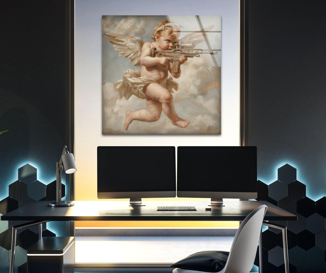 Baby Angel Glas Wandkunst