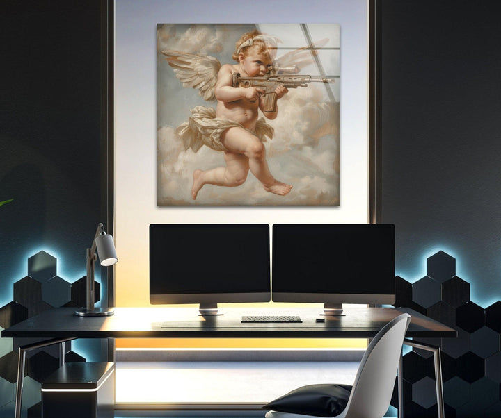 Baby Angel Glas Wandkunst