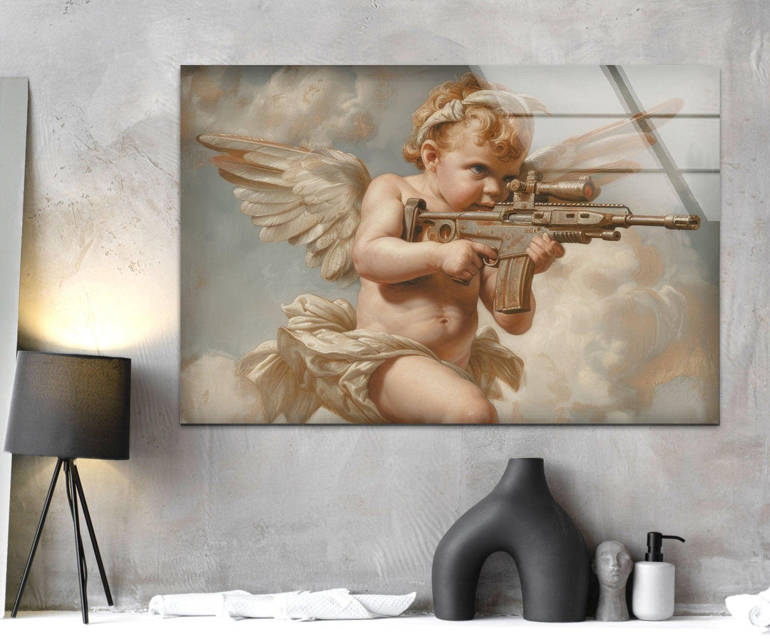 Baby Angel Glas Wandkunst
