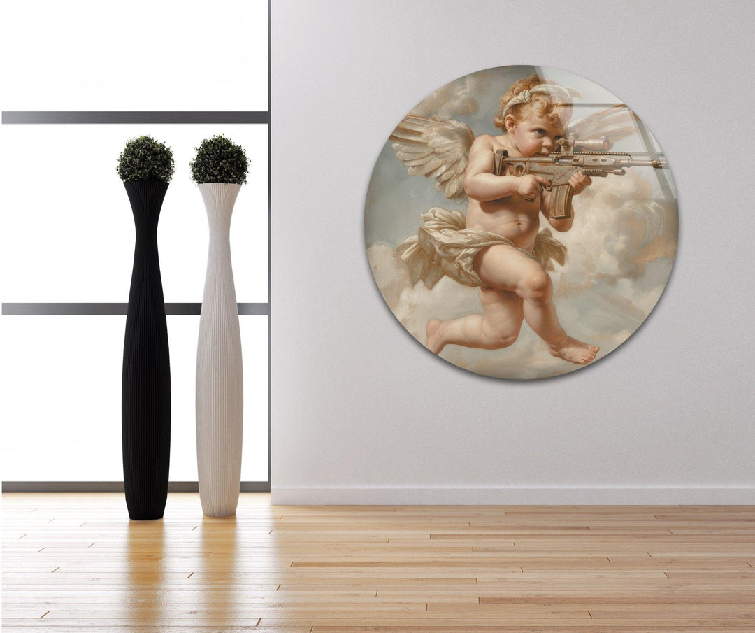 Baby Angel Glas Wandkunst