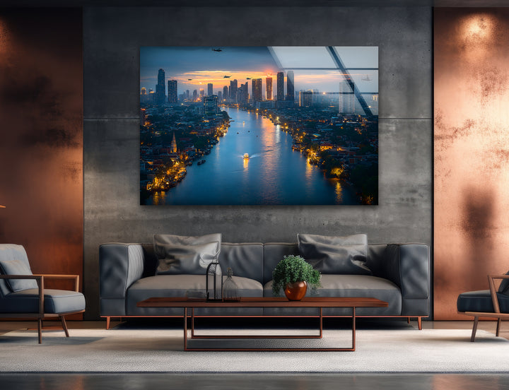 Bangkok View Glass Wall Art Glass Printing Wall Art, Print photos on glass