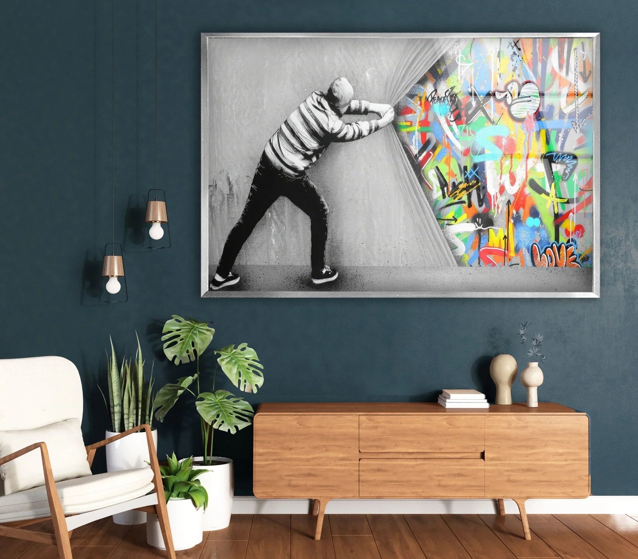 Banksy Behind the Curtain Graffiti | Banksy Wall Art Prints on