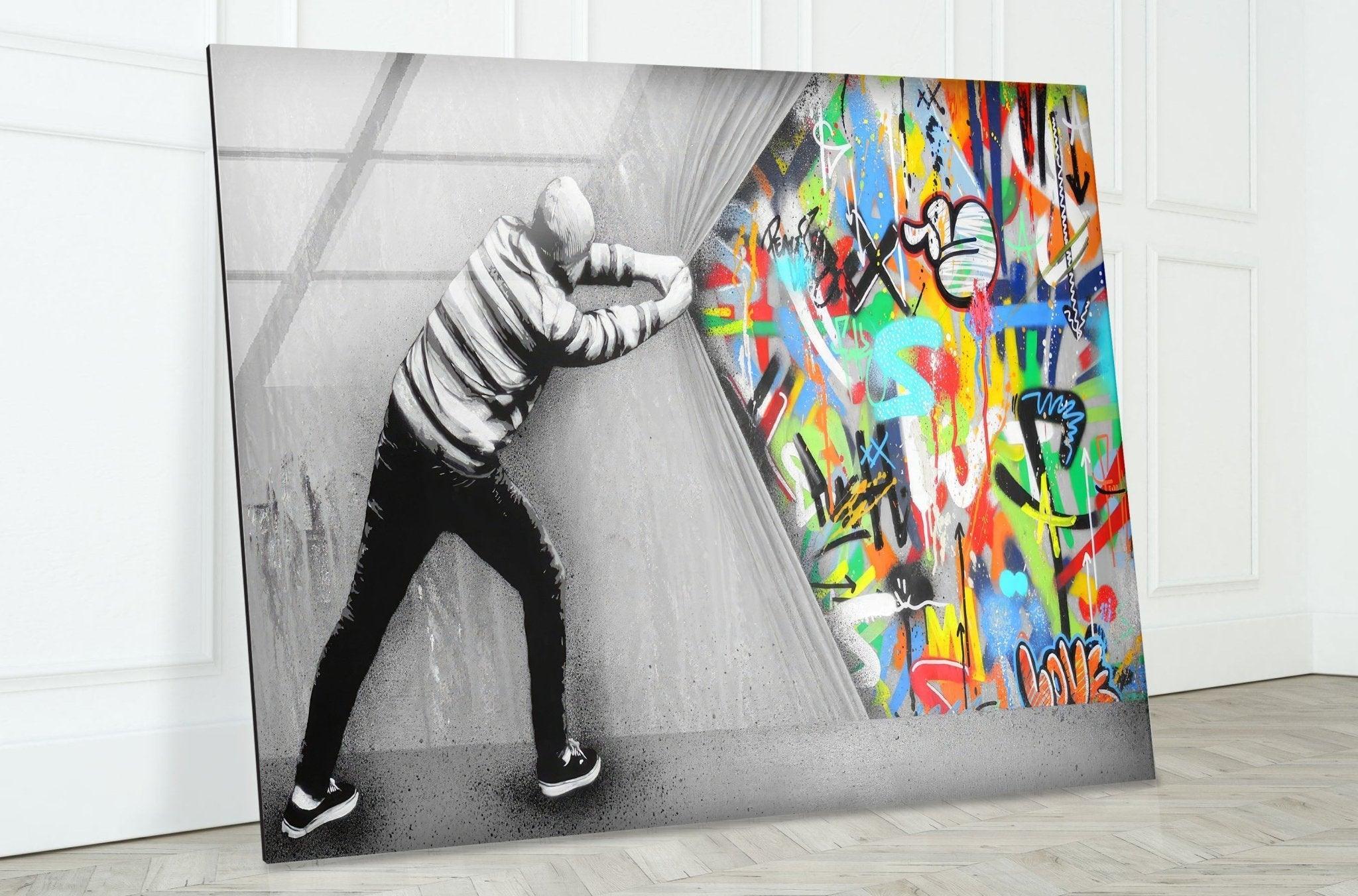 Banksy Behind the Curtain Graffiti | Banksy Wall Art Prints on