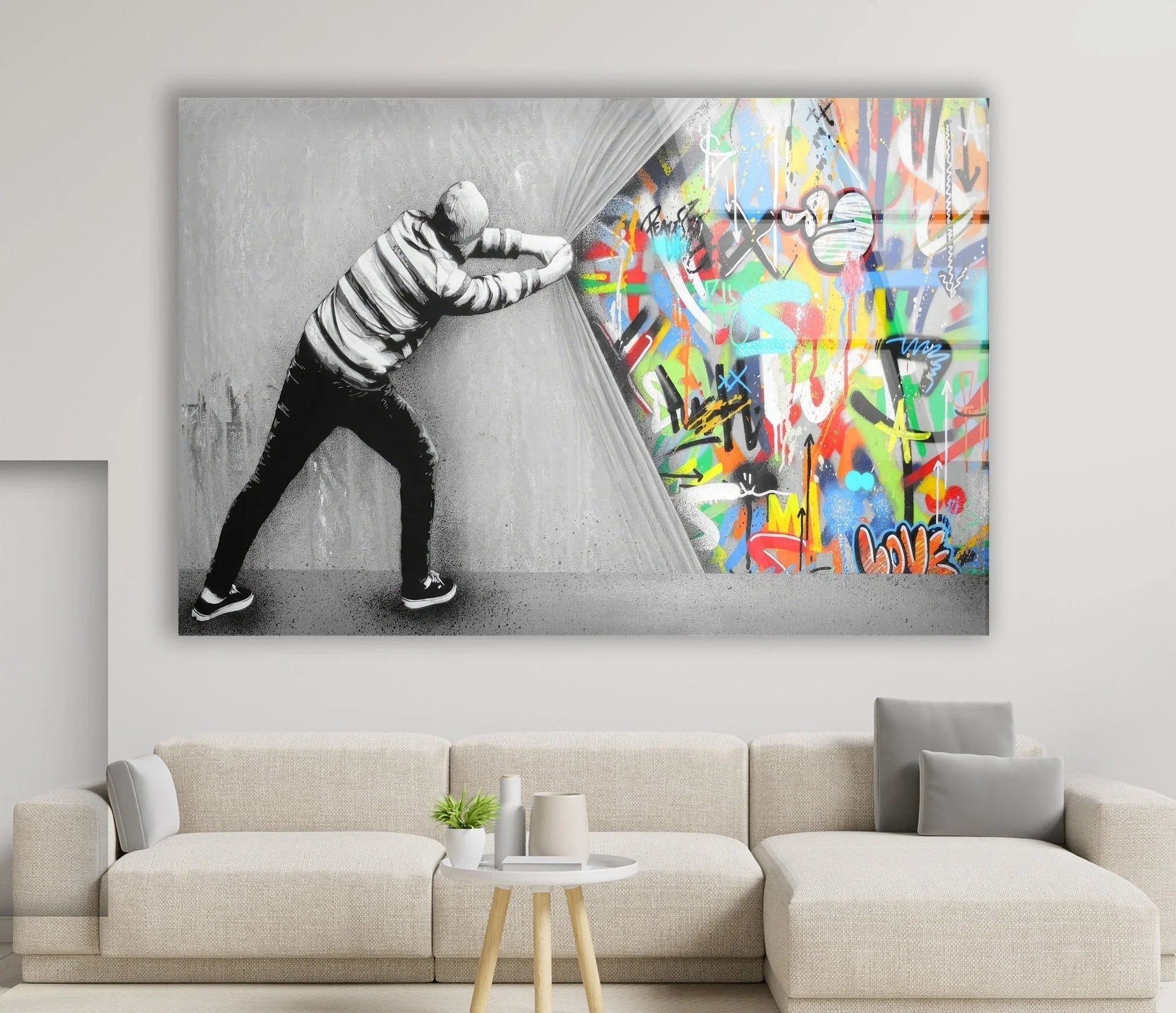 Banksy Behind the Curtain Graffiti | Banksy Wall Art Prints on