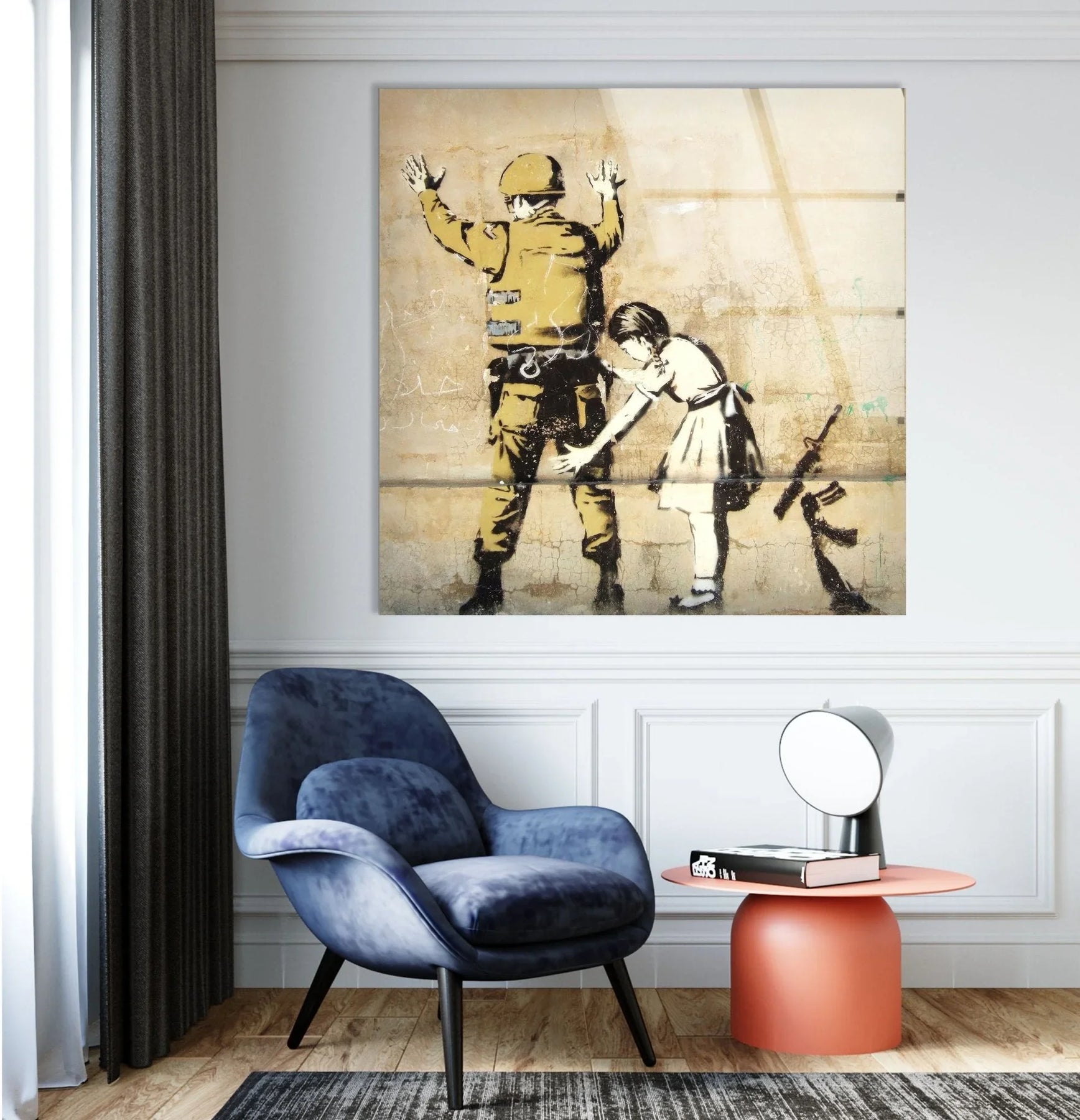 Banksy Artwork Street Art Girl Frisking Soldier MyPhotoStation banksy-artwork-street-art-girl-frisking-soldier-myphotostation