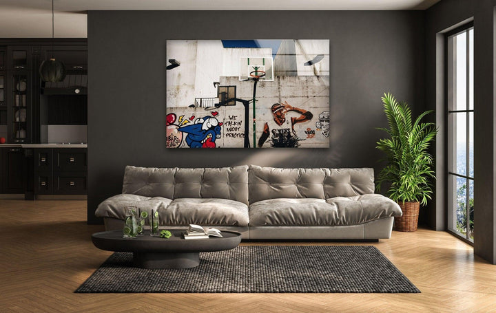 Banksy Graffiti Tempered Glass Wall Art - MyPhotoStation Large Banksy Wall Art - artdesigna wall art
