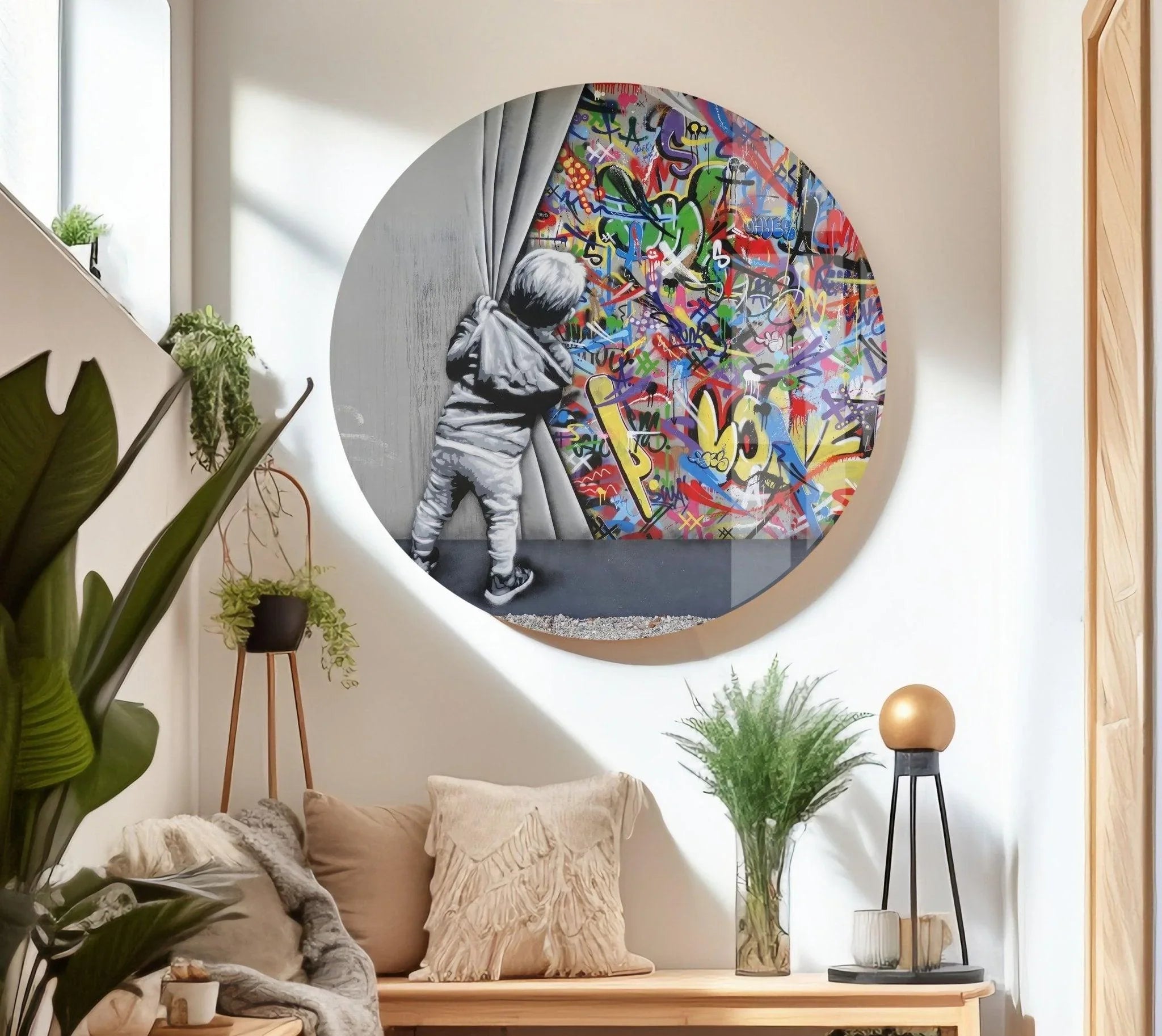 Banksy Glass Wall Art | Banksy Street Art Graffiti Artworks