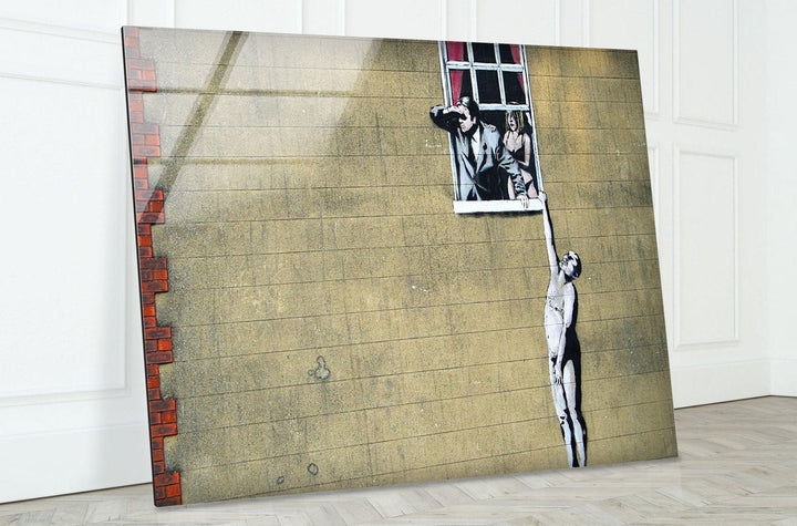 Banksy Well Hung Lover Naked Man - Discover unique Banksy prints and elevate your home decor with the artist's iconic designs. Our collection of Banksy wall art and paintings for sale offers something for every taste. Purchase Banksy art today and bring contemporary flair to your walls.