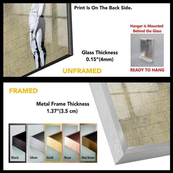 Banksy Well Hung Lover Tempered Glass Wall Art - MyPhotoStation