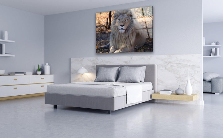 Barbary Lion Glass Wall Art stained glass wall art, stained glass wall decor