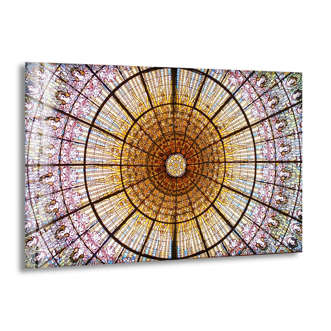 Barcelona Stained Church Glass Wall Art stained glass wall art, stained glass wall decor
